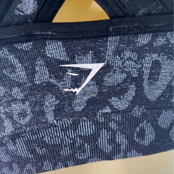 Gymshark Womens Black Leopard Print Crossback Sports Bra S - Picture 5 of 7